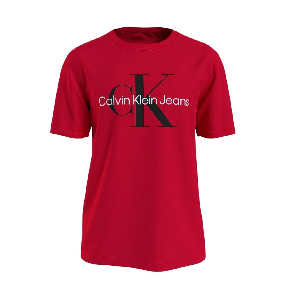 CALVIN KLEIN JEANS SEASONAL MONOGRAM TEE T SHIRT RED